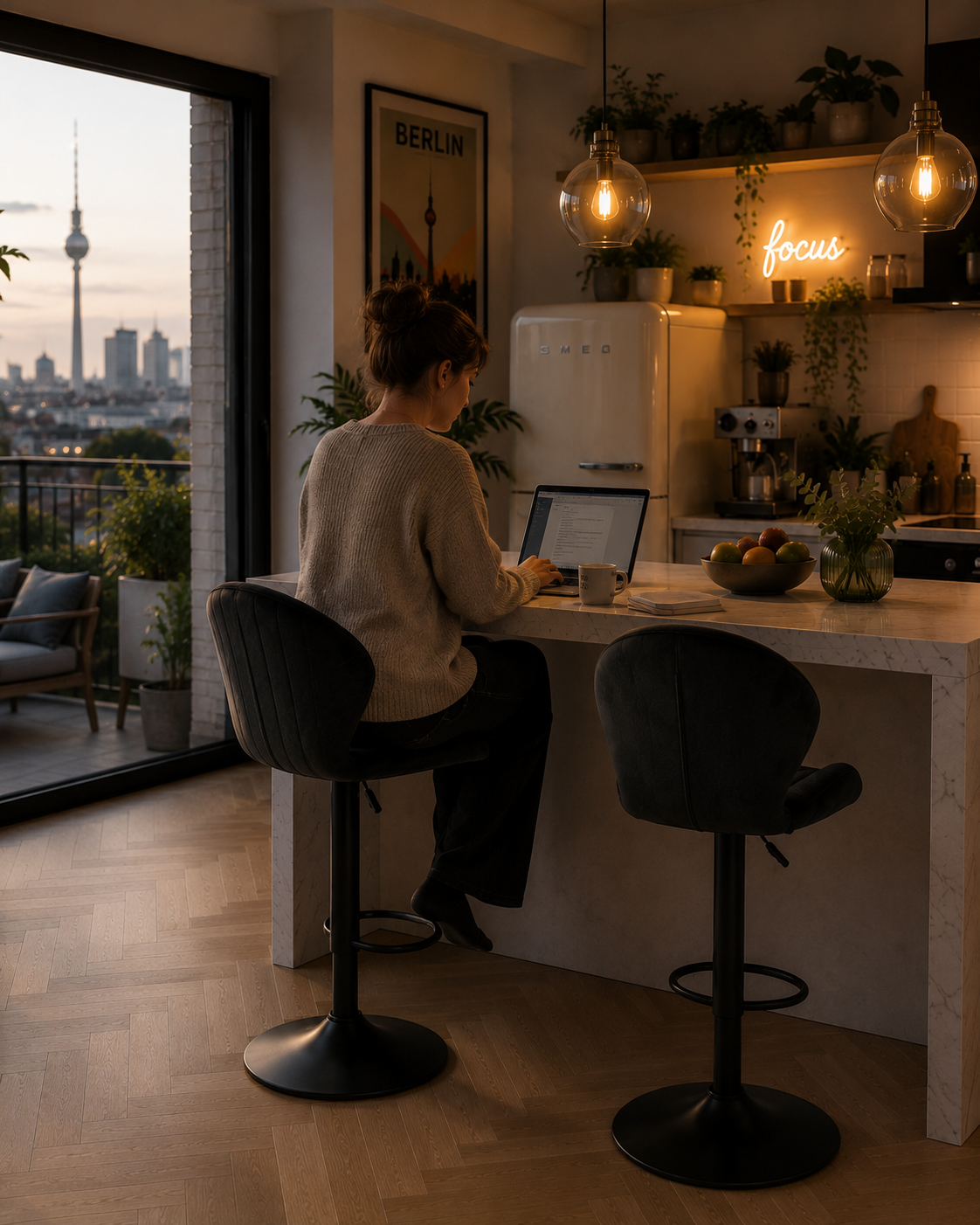 Chaise de bar réglable Berlin – Lot de 2