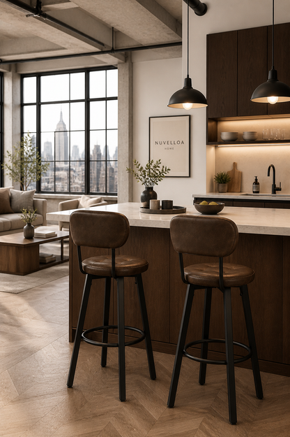 Chaise de bar New York industrielle – Lot de 2