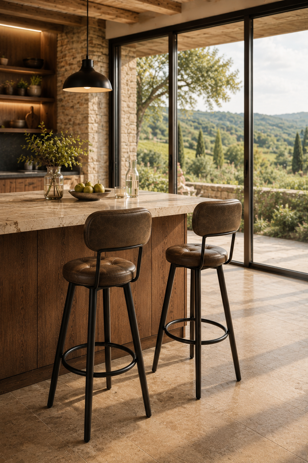 Chaise de bar New York industrielle – Lot de 2
