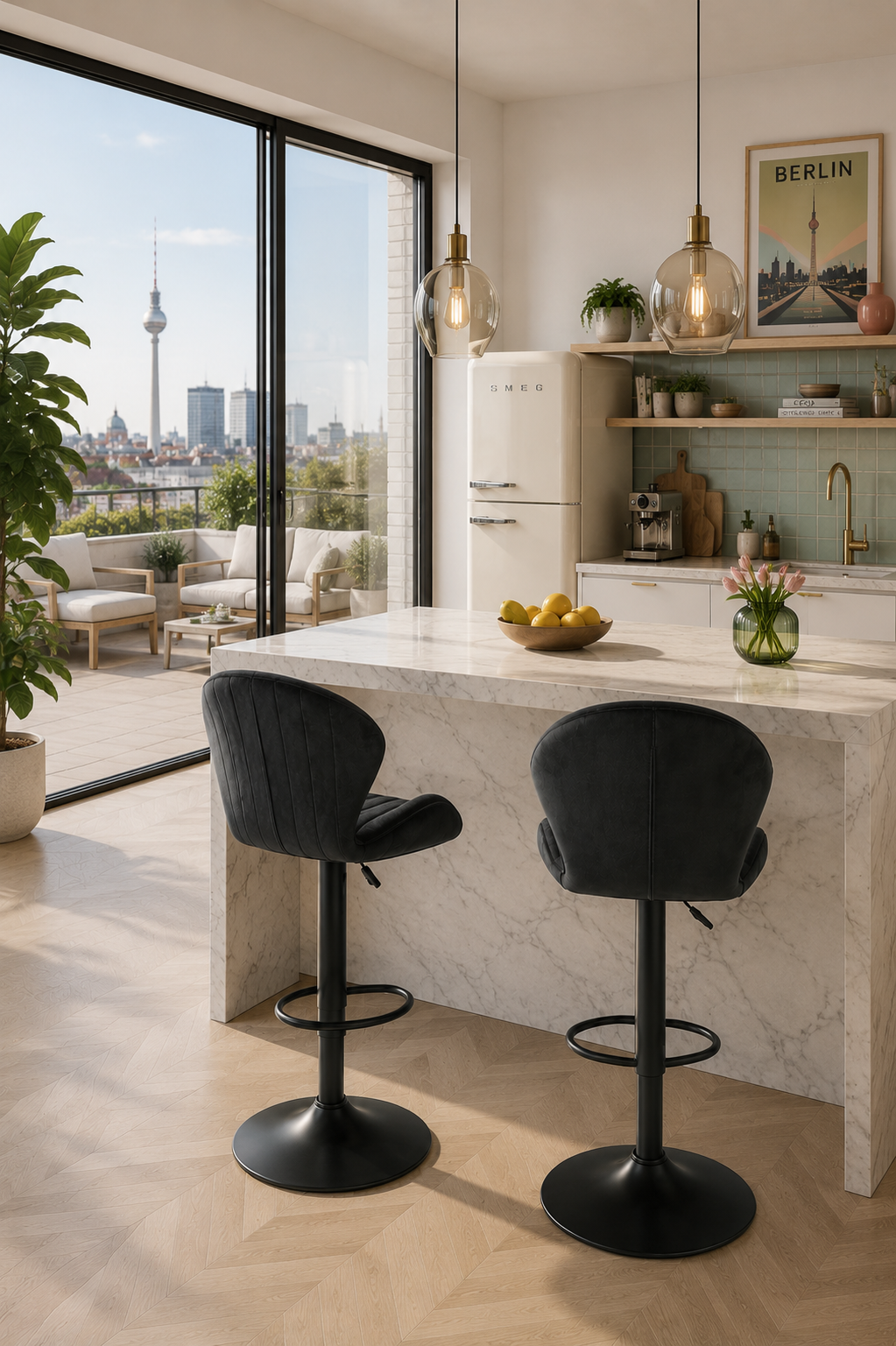 Chaise de bar réglable Berlin – Lot de 2