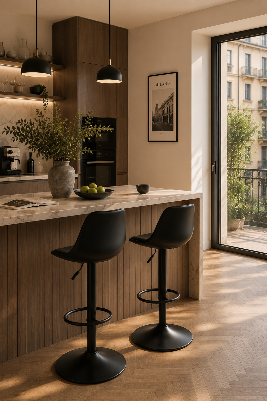 Chaise de bar réglable Milan – Lot de 2