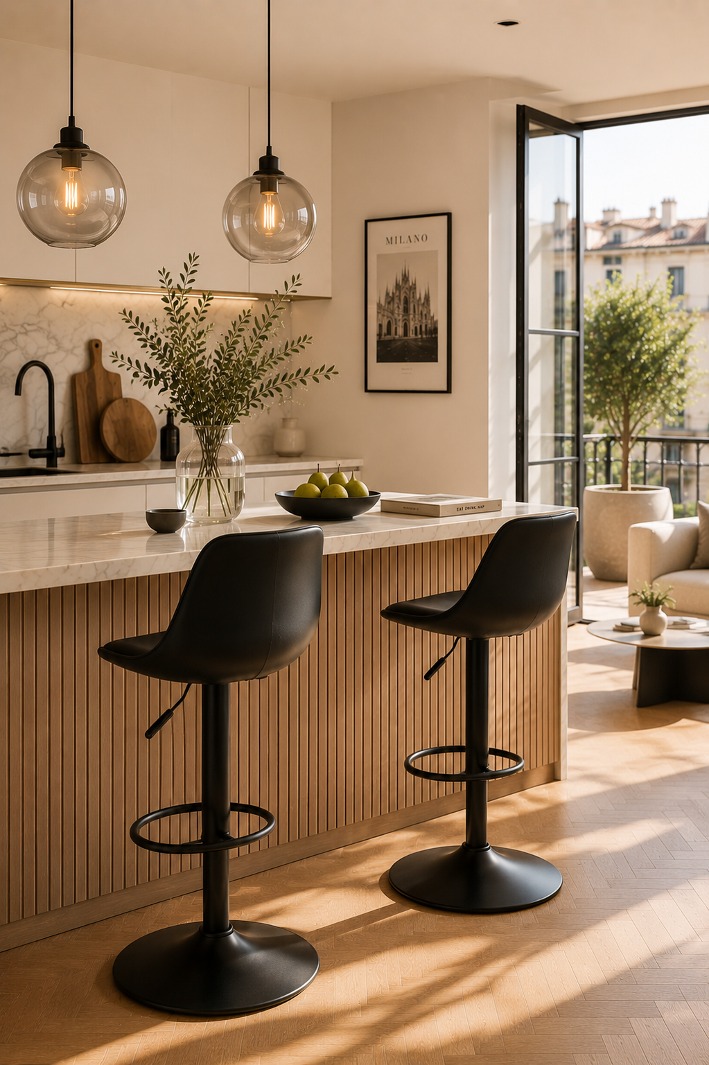 Chaise de bar réglable Milan – Lot de 2