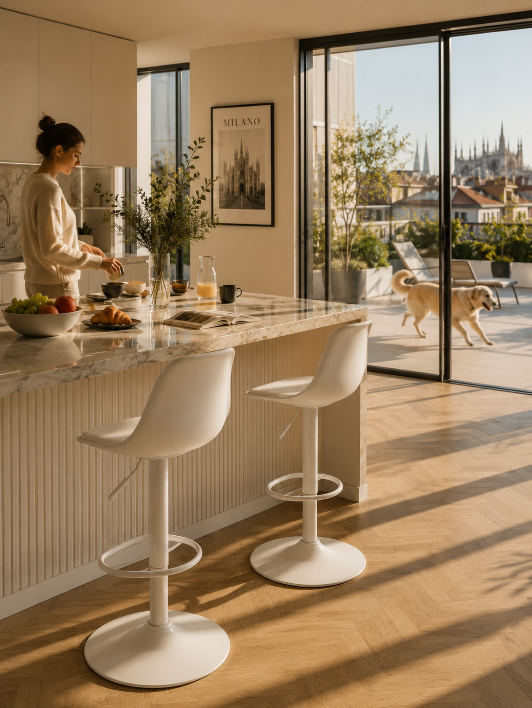 Chaise de bar réglable Milan – Lot de 2